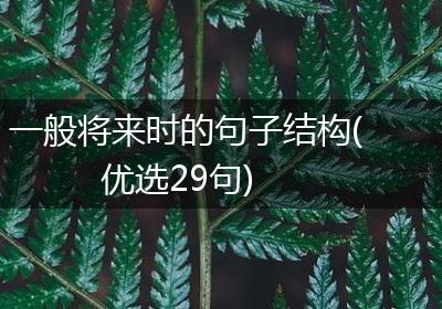 一般将来时的句子结构(优选29句)