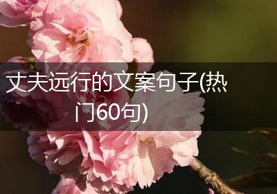 丈夫远行的文案句子(热门60句)