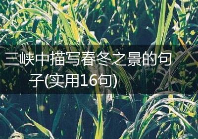 三峡中描写春冬之景的句子(实用16句)