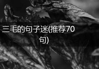 三毛的句子迷(推荐70句)