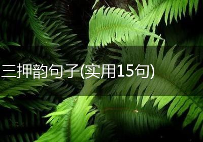 三押韵句子(实用15句)