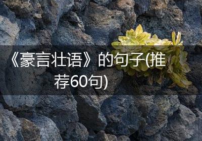 《豪言壮语》的句子(推荐60句)