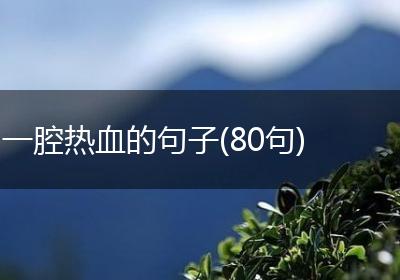 一腔热血的句子(80句)
