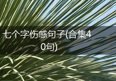七个字伤感句子(合集40句)