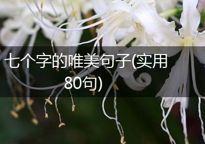 七个字的唯美句子(实用80句)
