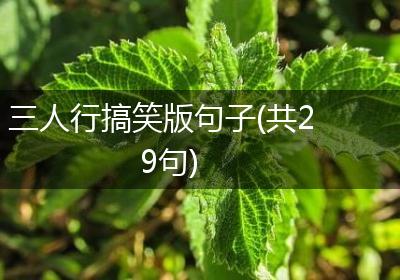 三人行搞笑版句子(共29句)