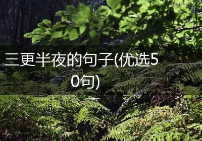 三更半夜的句子(优选50句)