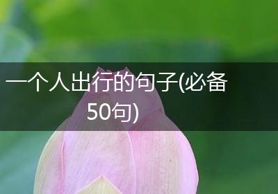 一个人出行的句子(必备50句)
