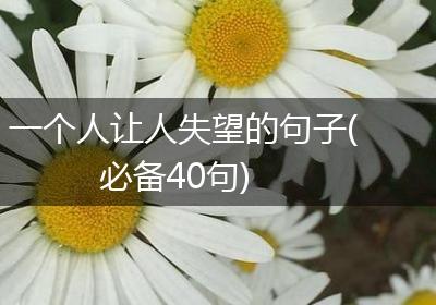 一个人让人失望的句子(必备40句)
