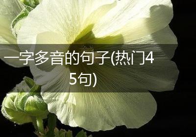 一字多音的句子(热门45句)