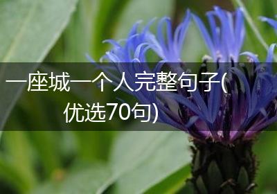 一座城一个人完整句子(优选70句)