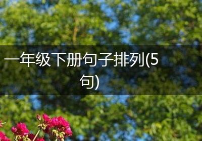 一年级下册句子排列(5句)