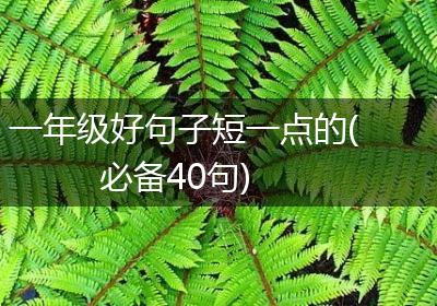 一年级好句子短一点的(必备40句)