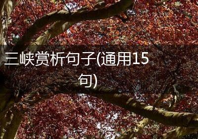 三峡赏析句子(通用15句)