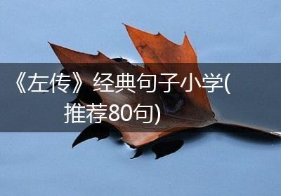 《左传》经典句子小学(推荐80句)