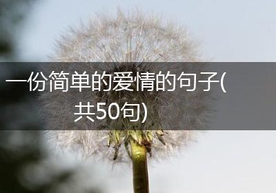 一份简单的爱情的句子(共50句)