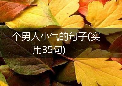 一个男人小气的句子(实用35句)
