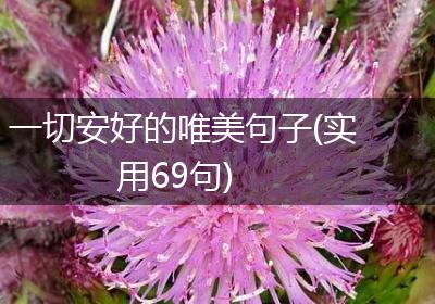 一切安好的唯美句子(实用69句)