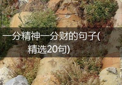 一分精神一分财的句子(精选20句)