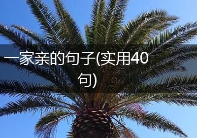 一家亲的句子(实用40句)