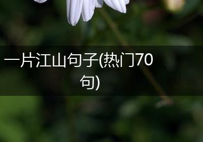 一片江山句子(热门70句)
