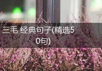 三毛 经典句子(精选50句)