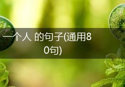 一个人 的句子(通用80句)
