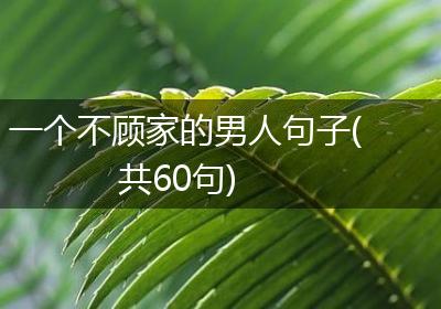 一个不顾家的男人句子(共60句)