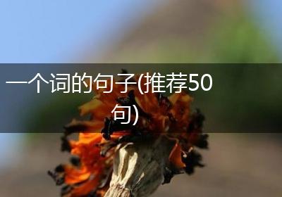 一个词的句子(推荐50句)