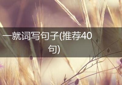 一就词写句子(推荐40句)
