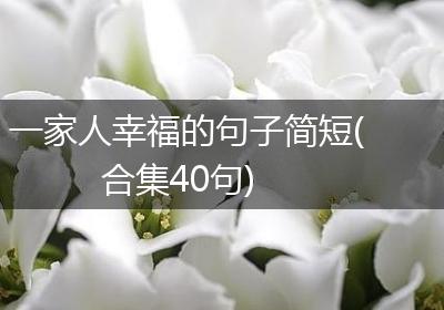 一家人幸福的句子简短(合集40句)