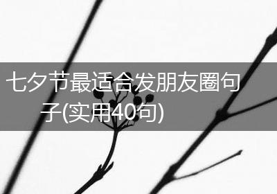 七夕节最适合发朋友圈句子(实用40句)