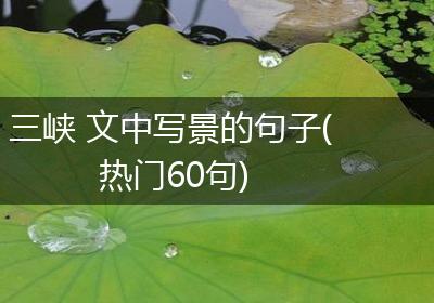三峡 文中写景的句子(热门60句)