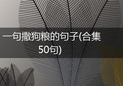 一句撒狗粮的句子(合集50句)