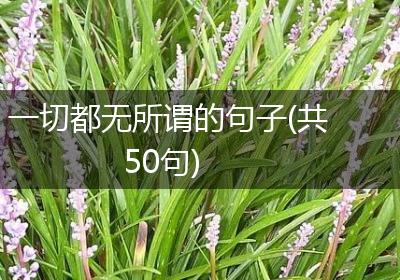 一切都无所谓的句子(共50句)