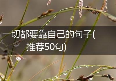 一切都要靠自己的句子(推荐50句)