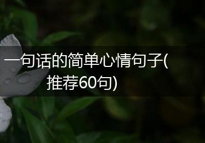 一句话的简单心情句子(推荐60句)