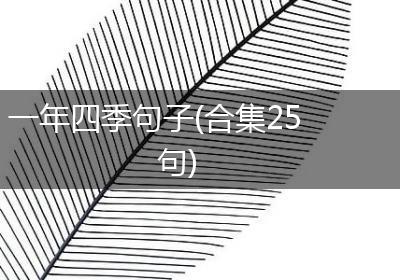 一年四季句子(合集25句)