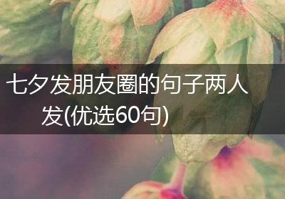 七夕发朋友圈的句子两人发(优选60句)