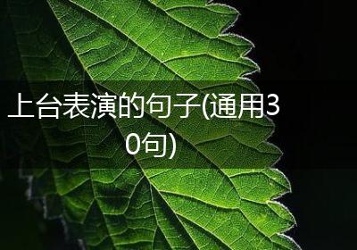 上台表演的句子(通用30句)