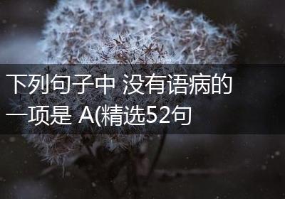 下列句子中 没有语病的一项是 A(精选52句)
