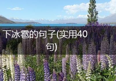 下冰雹的句子(实用40句)