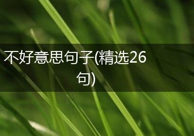 不好意思句子(精选26句)