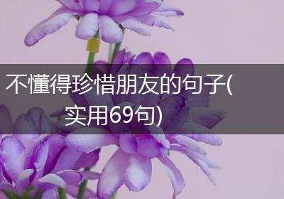 不懂得珍惜朋友的句子(实用69句)