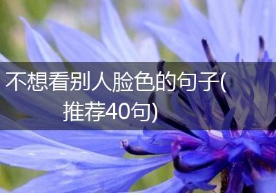 不想看别人脸色的句子(推荐40句)