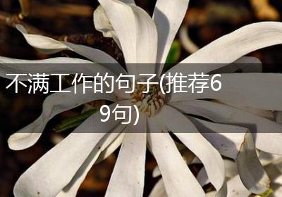不满工作的句子(推荐69句)