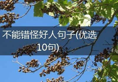 不能错怪好人句子(优选10句)