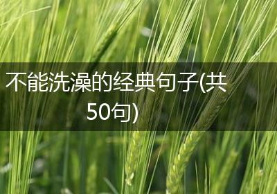 不能洗澡的经典句子(共50句)