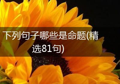 下列句子哪些是命题(精选81句)