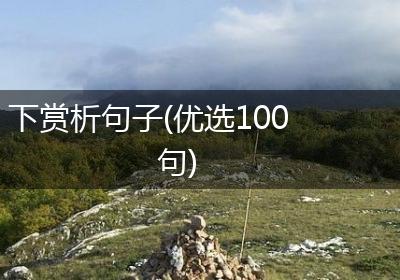 下赏析句子(优选100句)